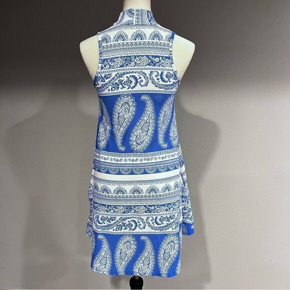 A-line swing style sleeveless paisley print mini dress - Picture 8 of 13